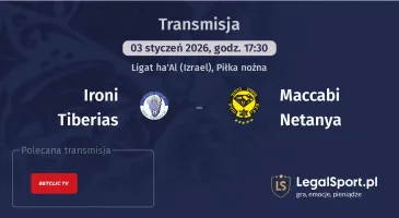 Ironi Tiberias - Maccabi Netanya gdzie oglądać (03.01.2026)
