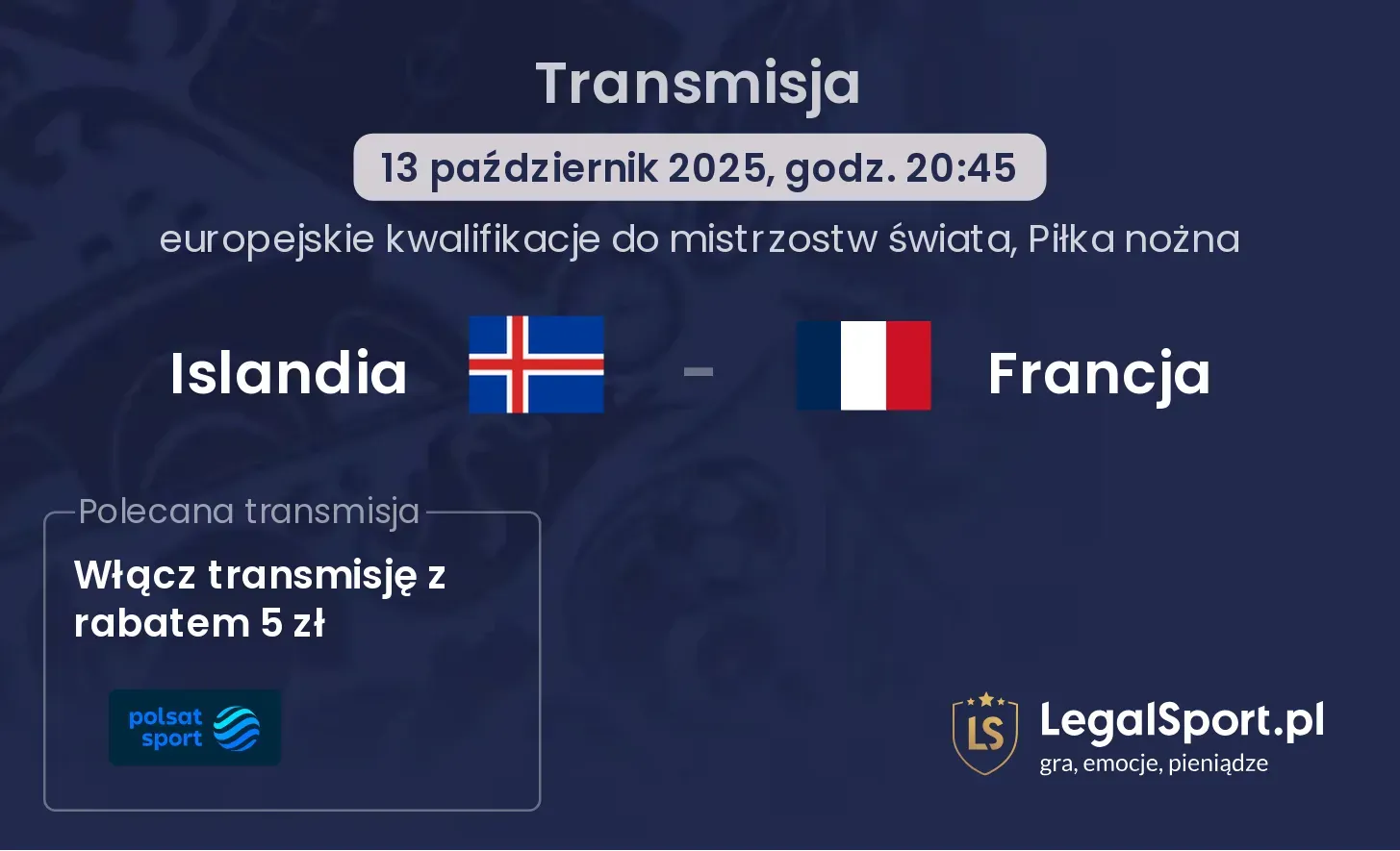 Islandia - Francja Transmisje