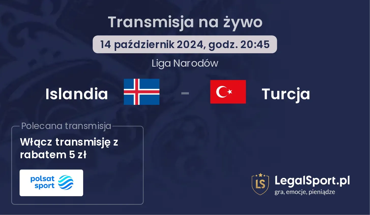 Islandia - Turcja gdzie oglądać? 14.10, godz. 20:45