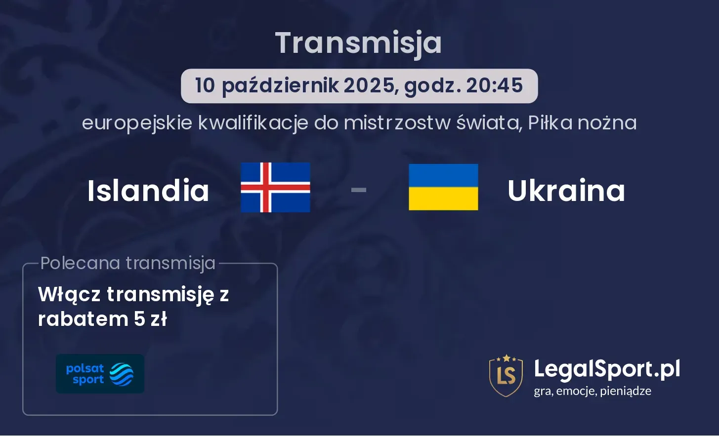 Islandia - Ukraina Transmisje