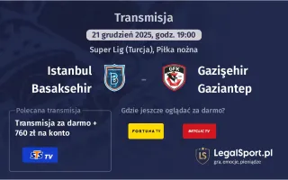 Istanbul Basaksehir - Gazişehir Gaziantep gdzie oglądać? (21.12)