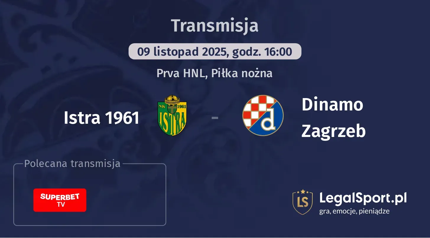 Istra 1961 - Dinamo Zagrzeb Transmisje