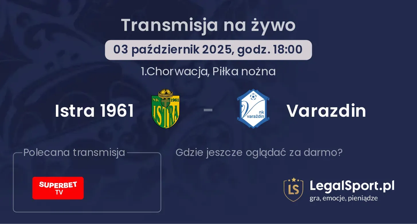 Istra 1961 - Varazdin transmisja na żywo