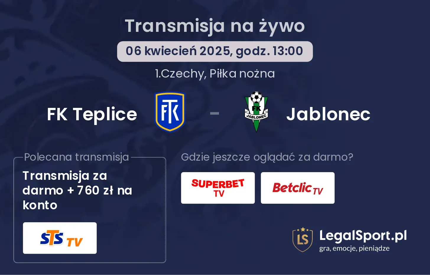 FK Teplice - Jablonec gdzie oglądać?