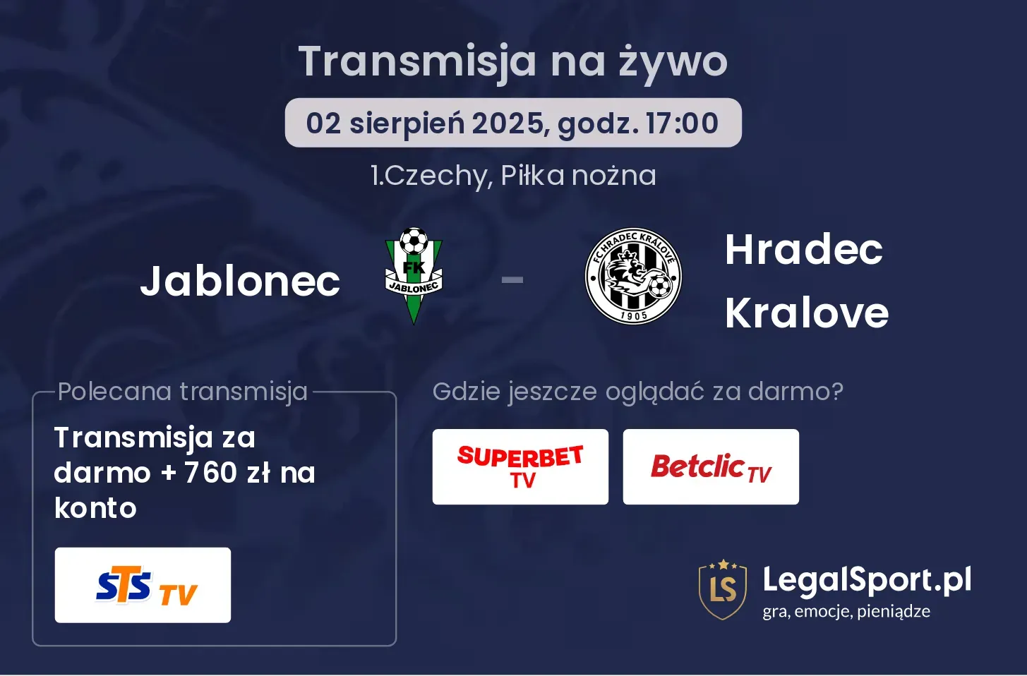 Jablonec - Hradec Kralove gdzie oglądać?