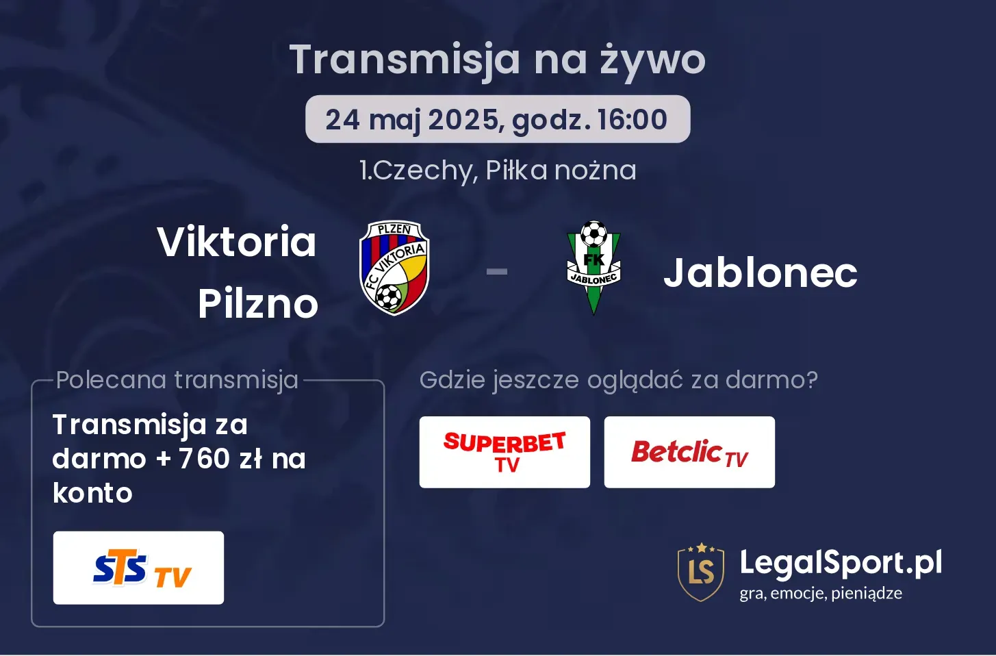 Viktoria Pilzno - Jablonec gdzie oglądać?