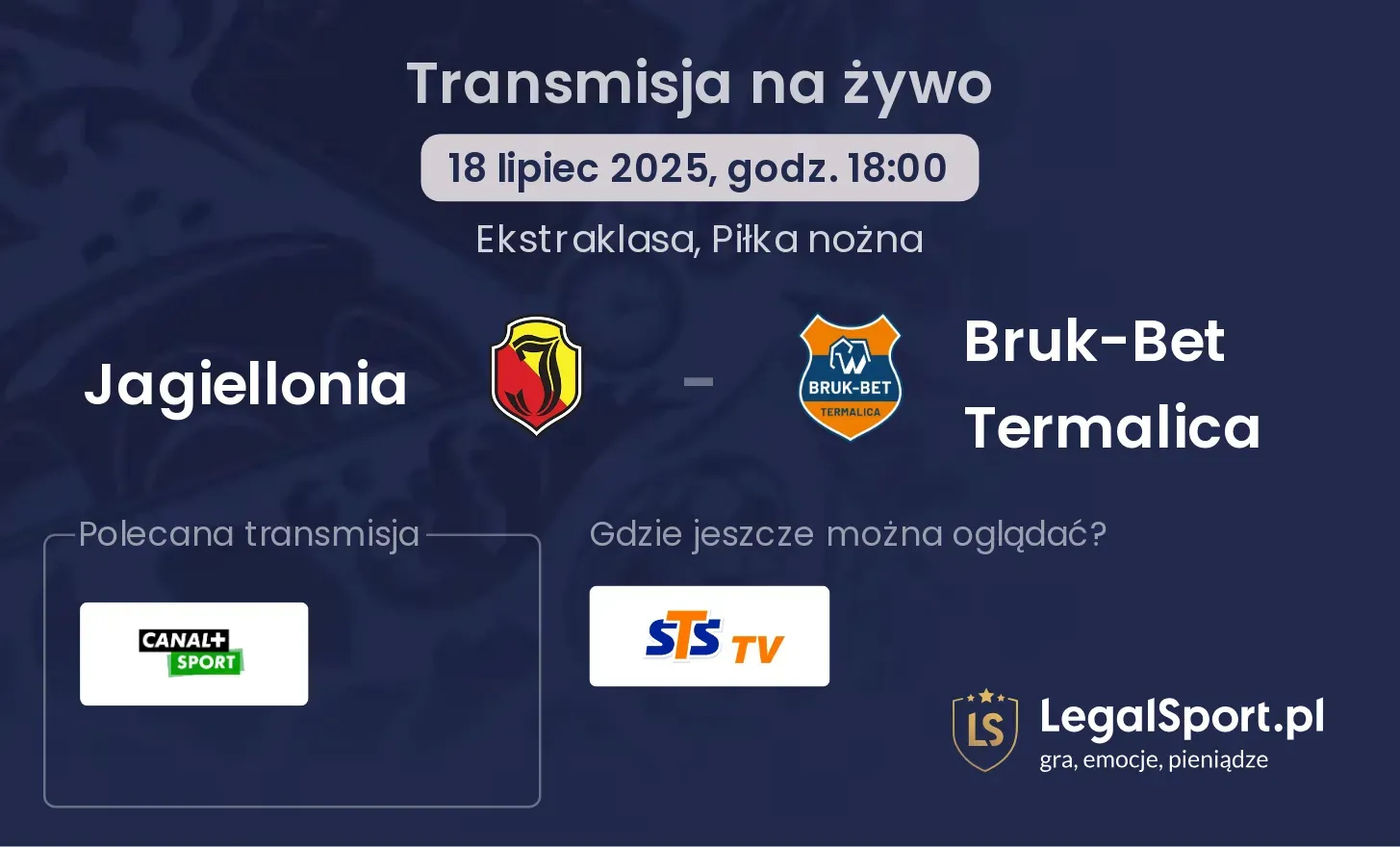 Jagiellonia - Bruk-Bet Termalica transmisja na żywo