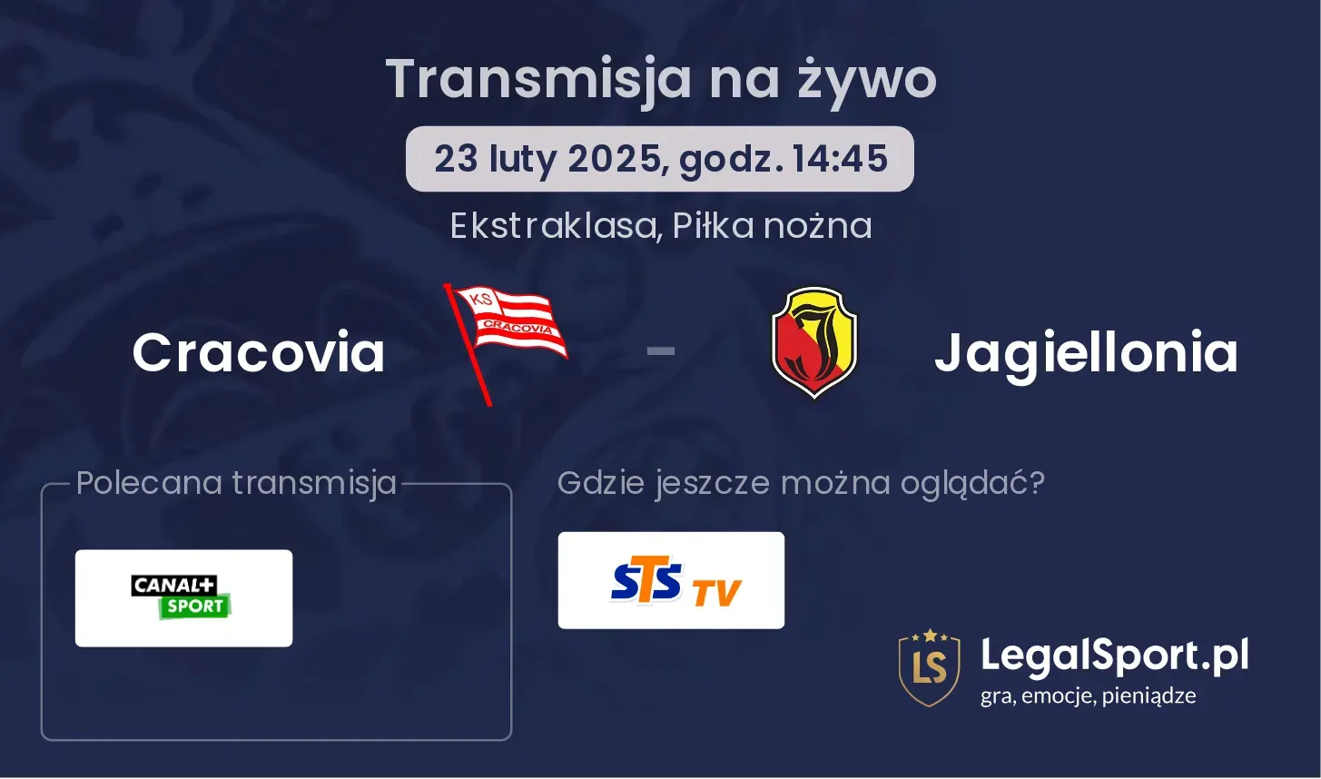 Cracovia - Jagiellonia gdzie oglądać?