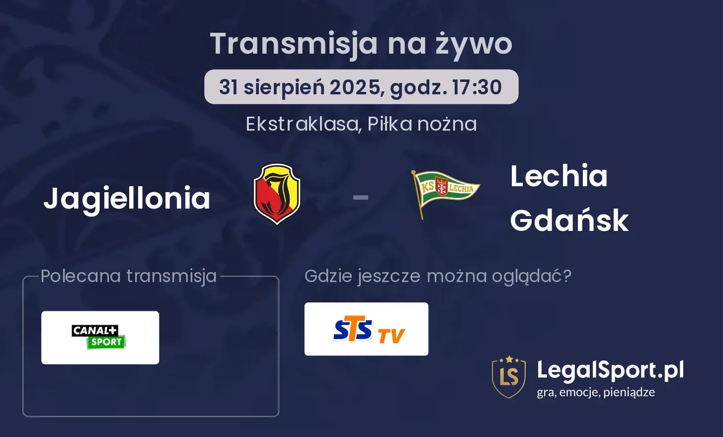 Jagiellonia - Lechia Gdańsk gdzie oglądać?
