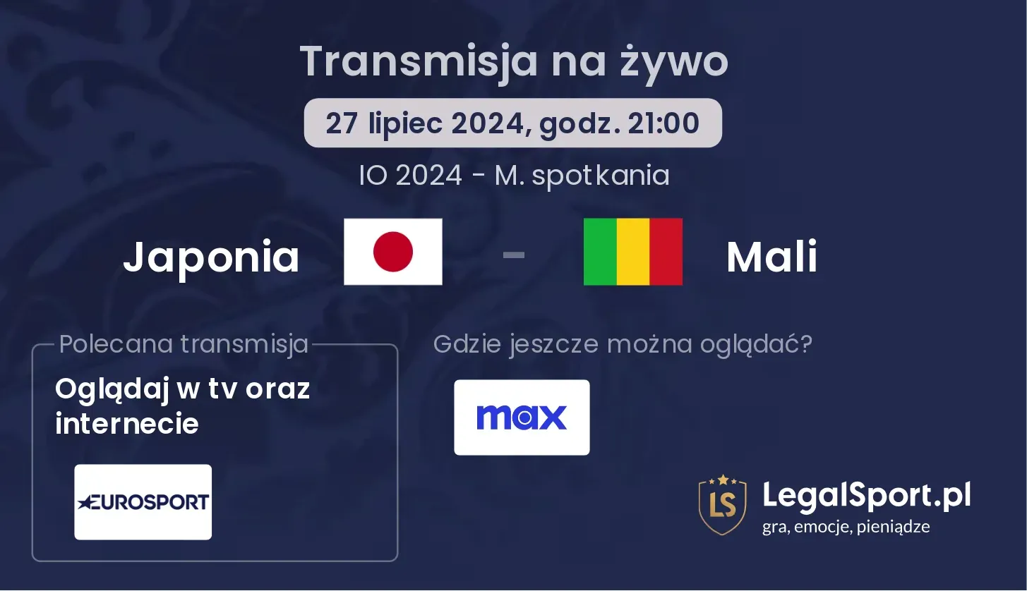Japonia - Mali gdzie oglądać? (27.07, godz. 21:00)