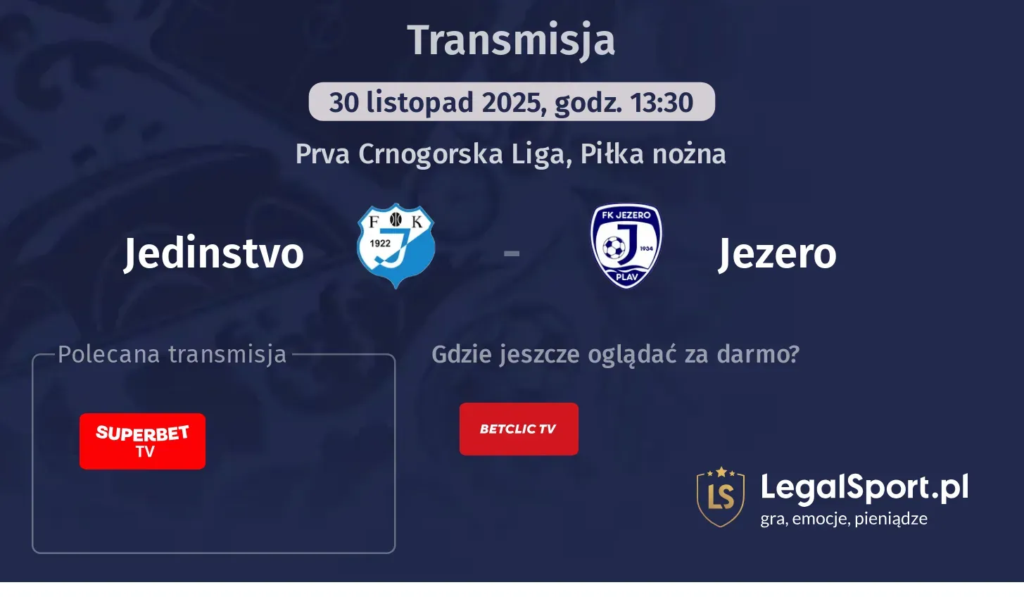 Jedinstvo - Jezero Transmisje