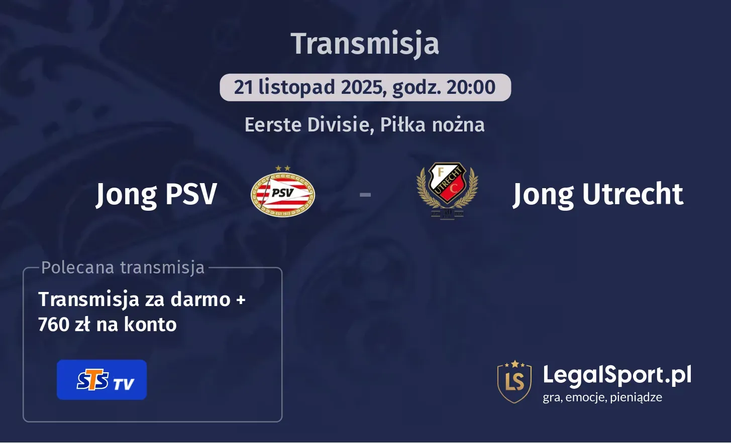 Jong PSV - Jong Utrecht Transmisje