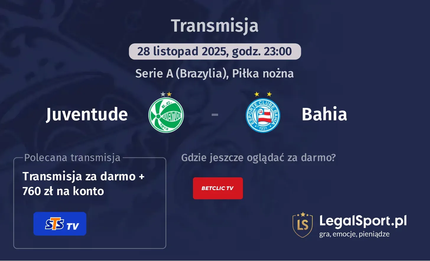 Juventude - Bahia Transmisje