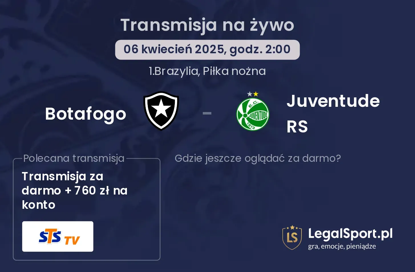 Botafogo - Juventude RS gdzie oglądać?