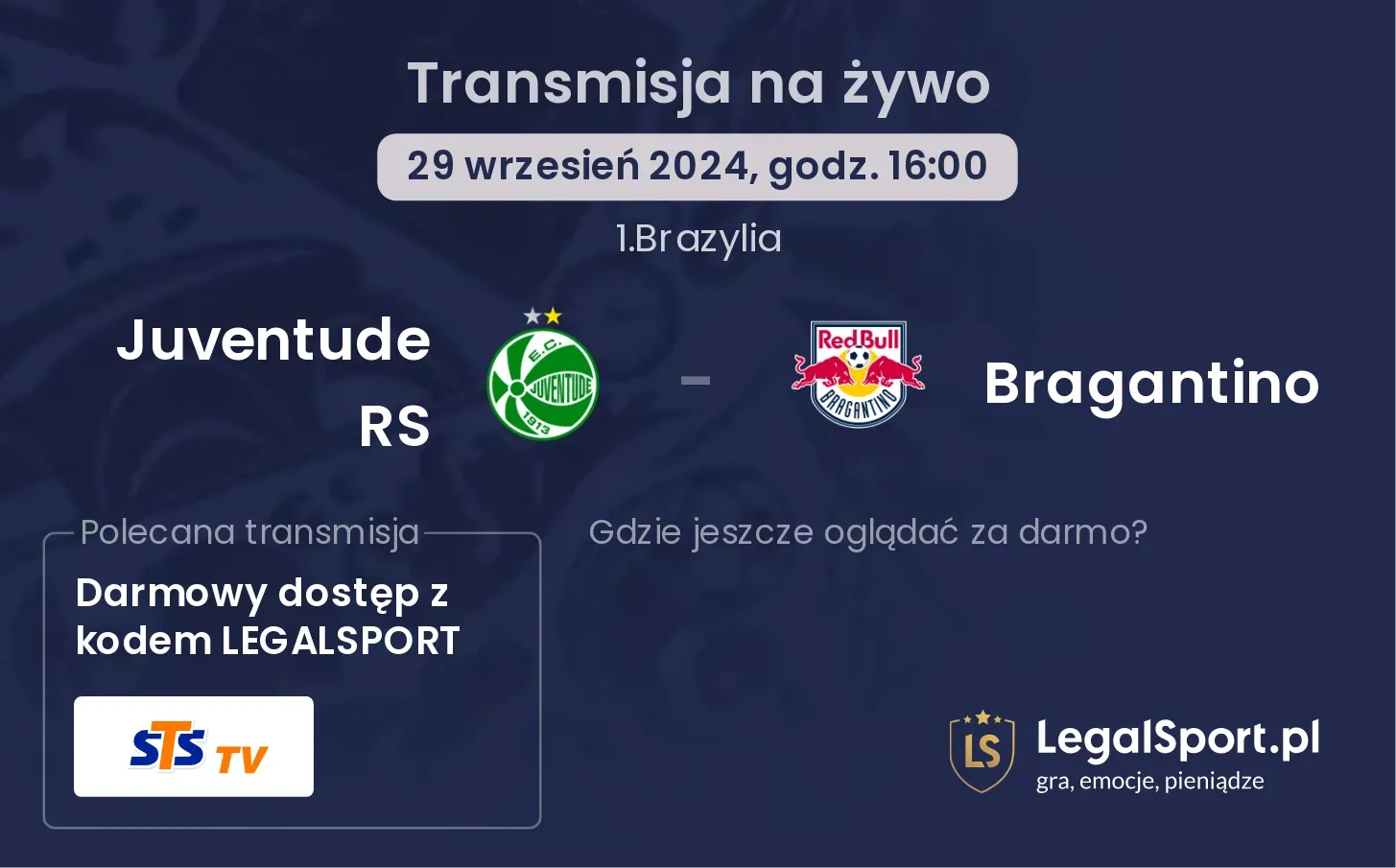 Juventude RS - Bragantino gdzie oglądać? 29.09, godz. 16:00