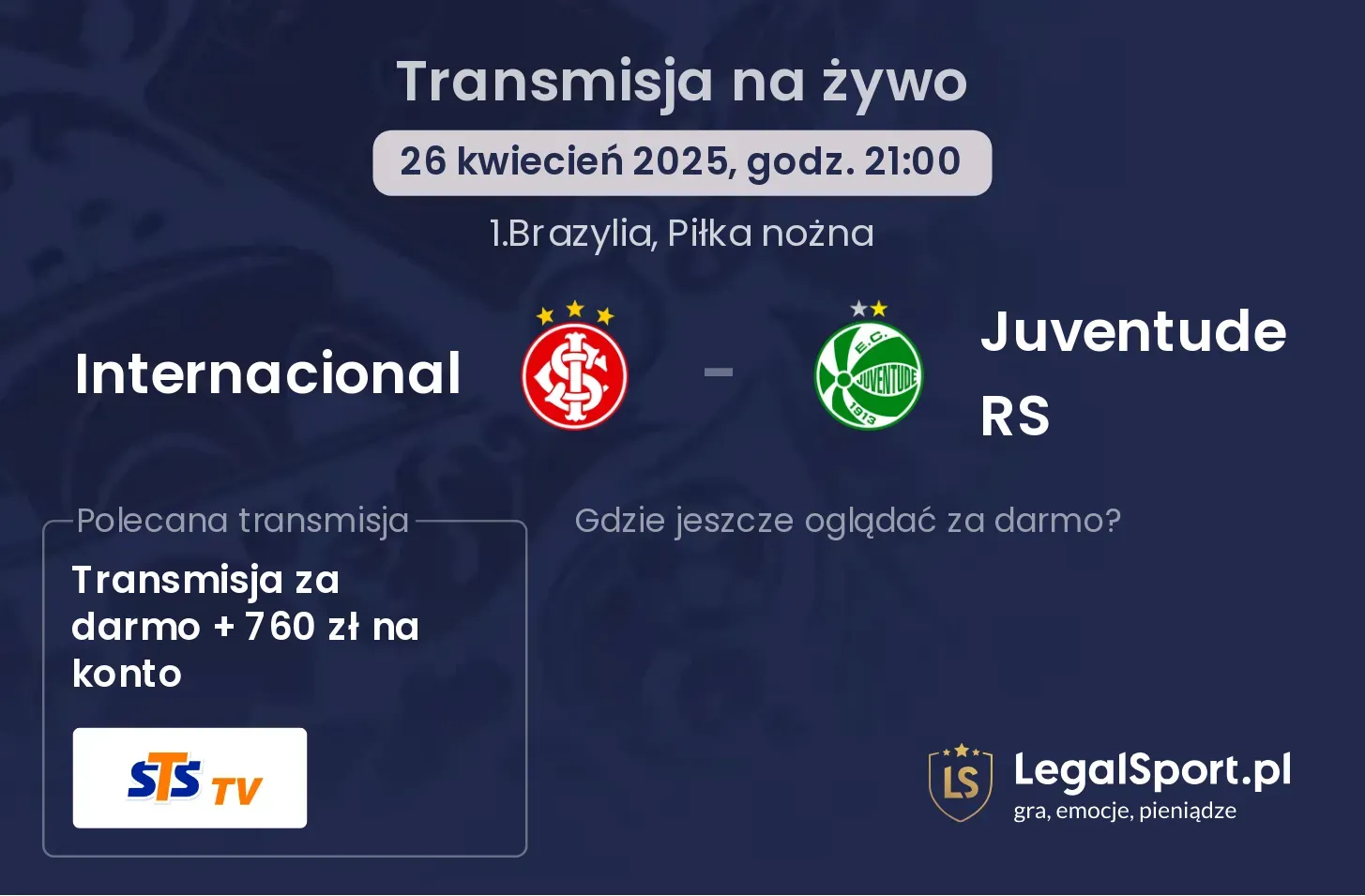Internacional - Juventude RS gdzie oglądać?