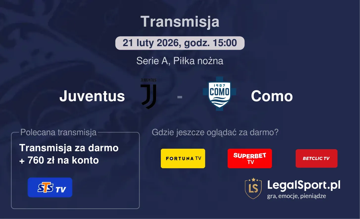 Juventus - Como Transmisje