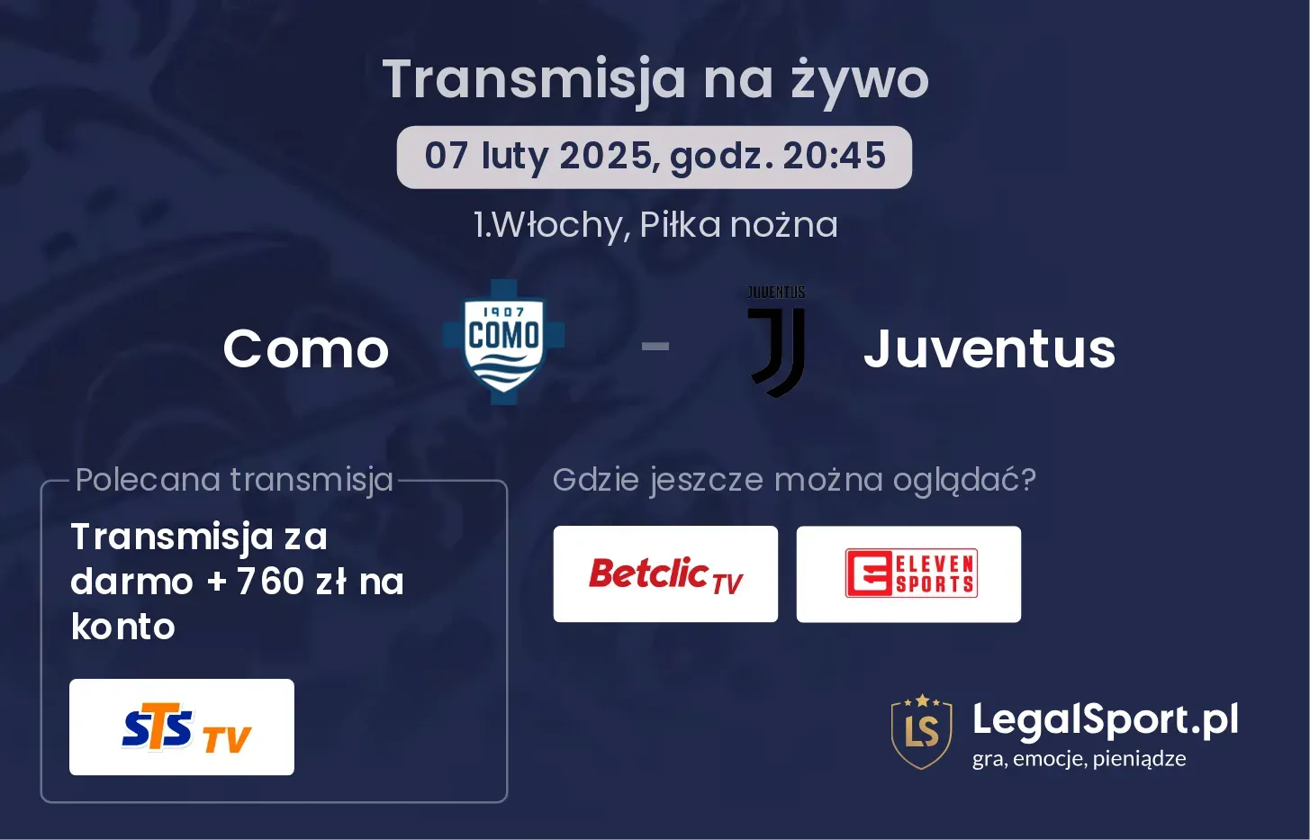 Como - Juventus gdzie oglądać?