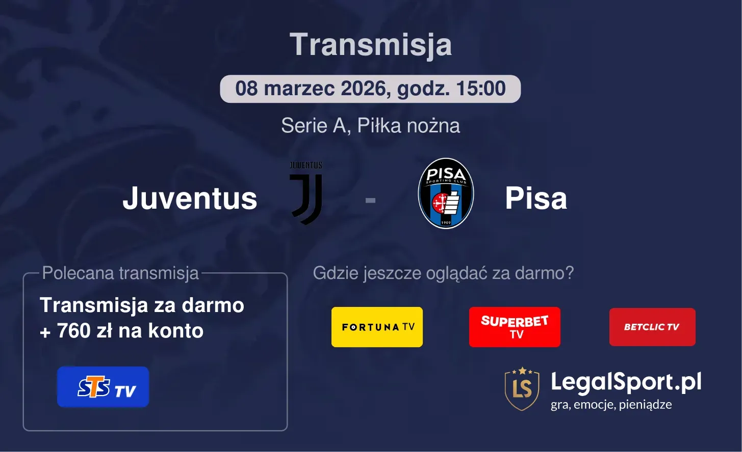 Juventus - Pisa Transmisje
