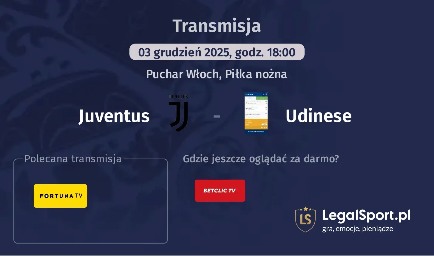 Juventus - Udinese Transmisje