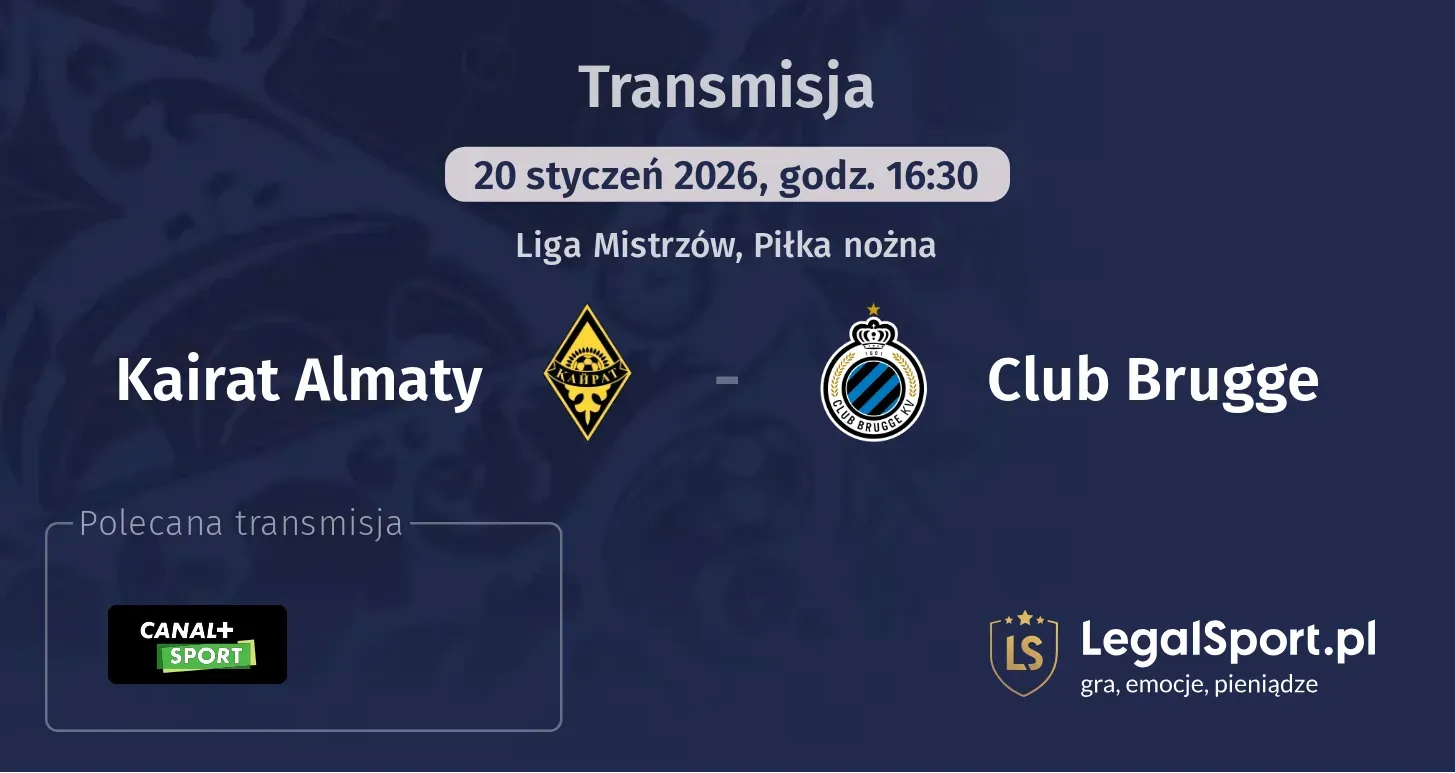 Kairat Almaty - Club Brugge Transmisje