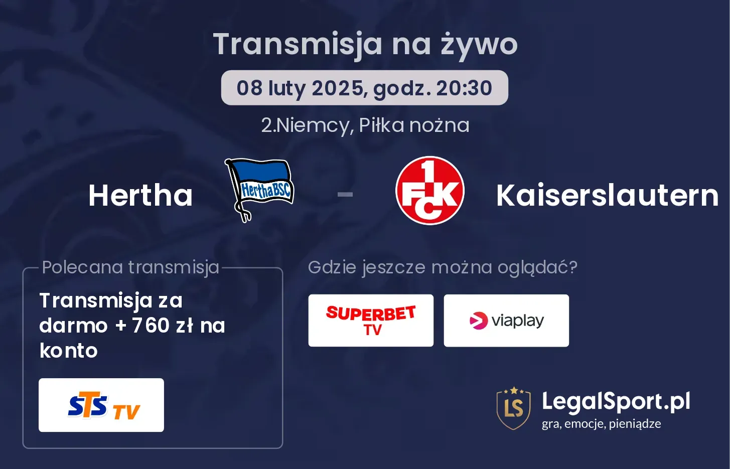 Hertha - Kaiserslautern gdzie oglądać?