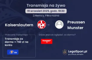 Kaiserslautern - Preussen Munster gdzie oglądać?