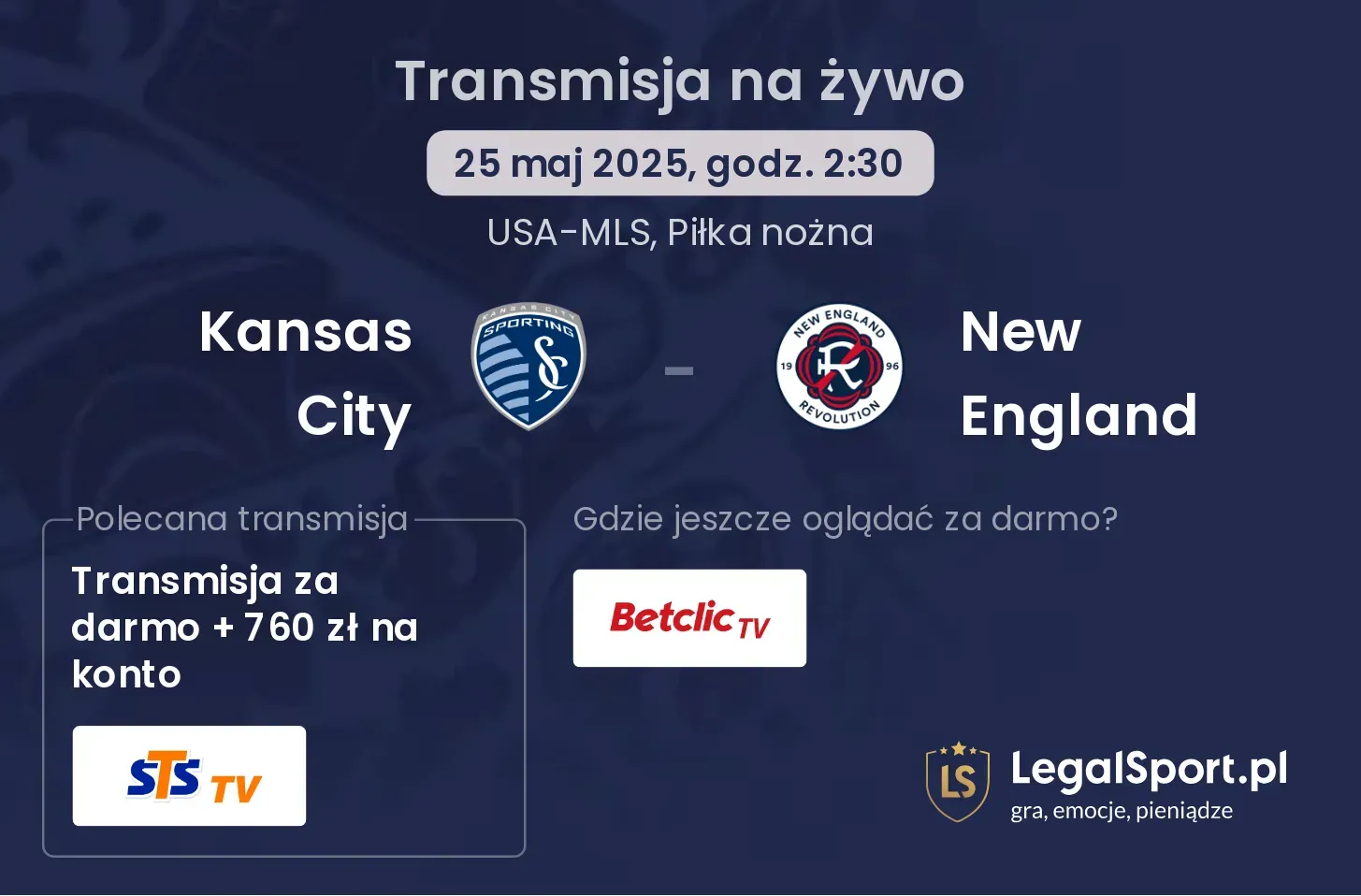 Kansas City - New England transmisja na żywo