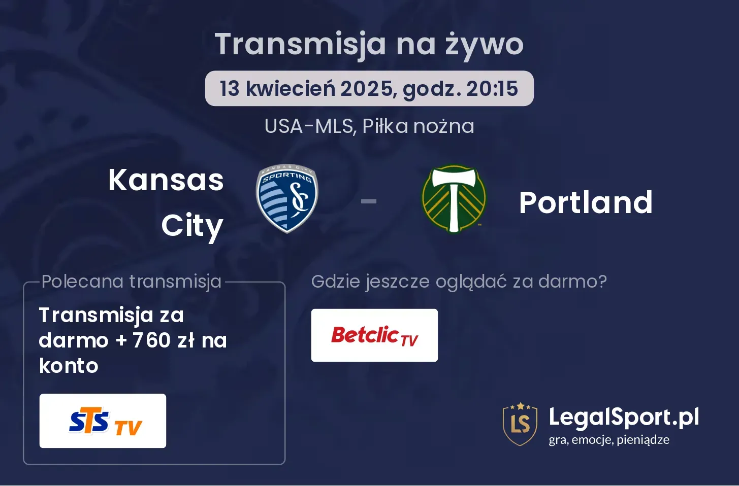 Kansas City - Portland gdzie oglądać?