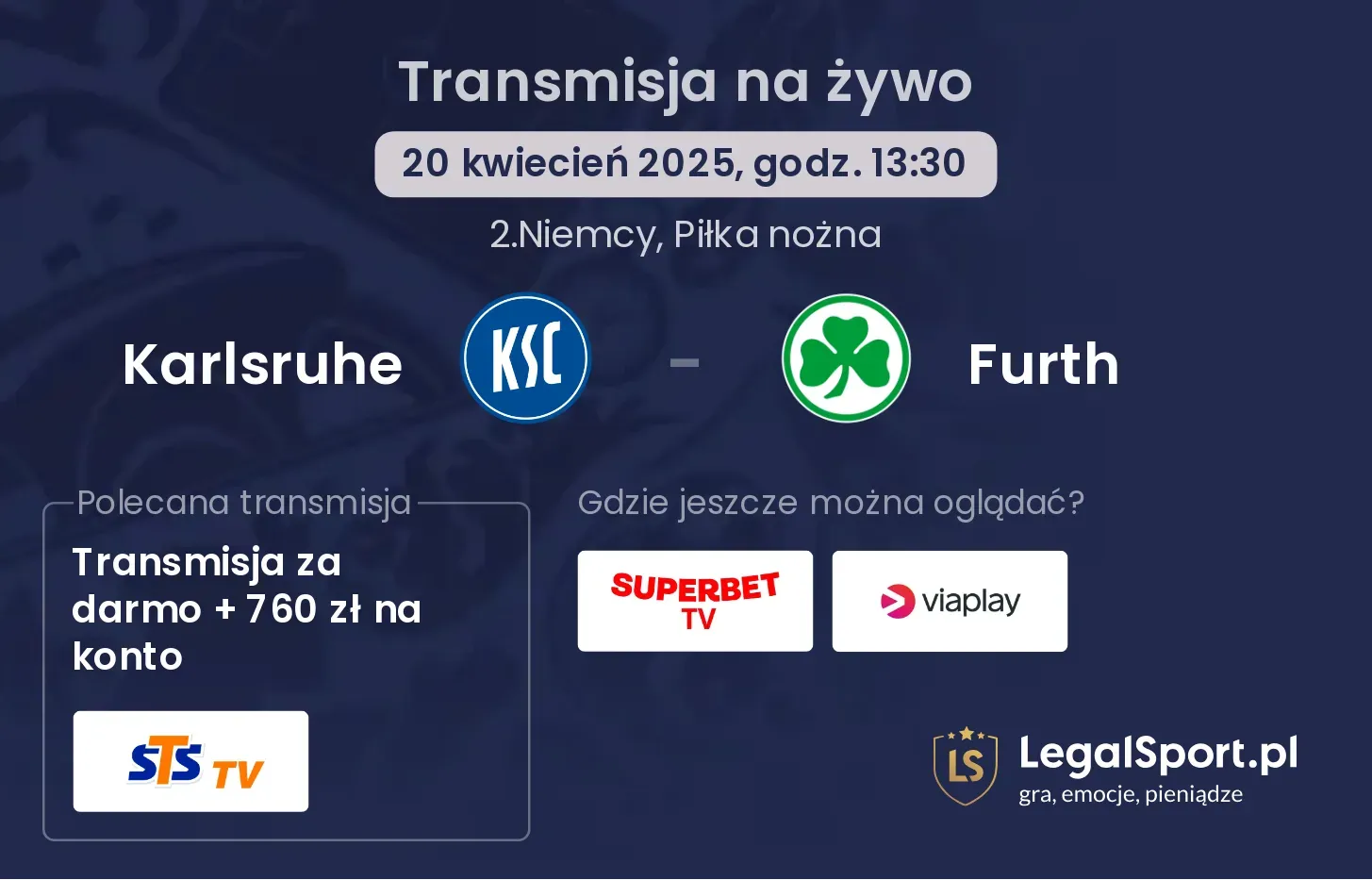 Karlsruhe - Furth gdzie oglądać?