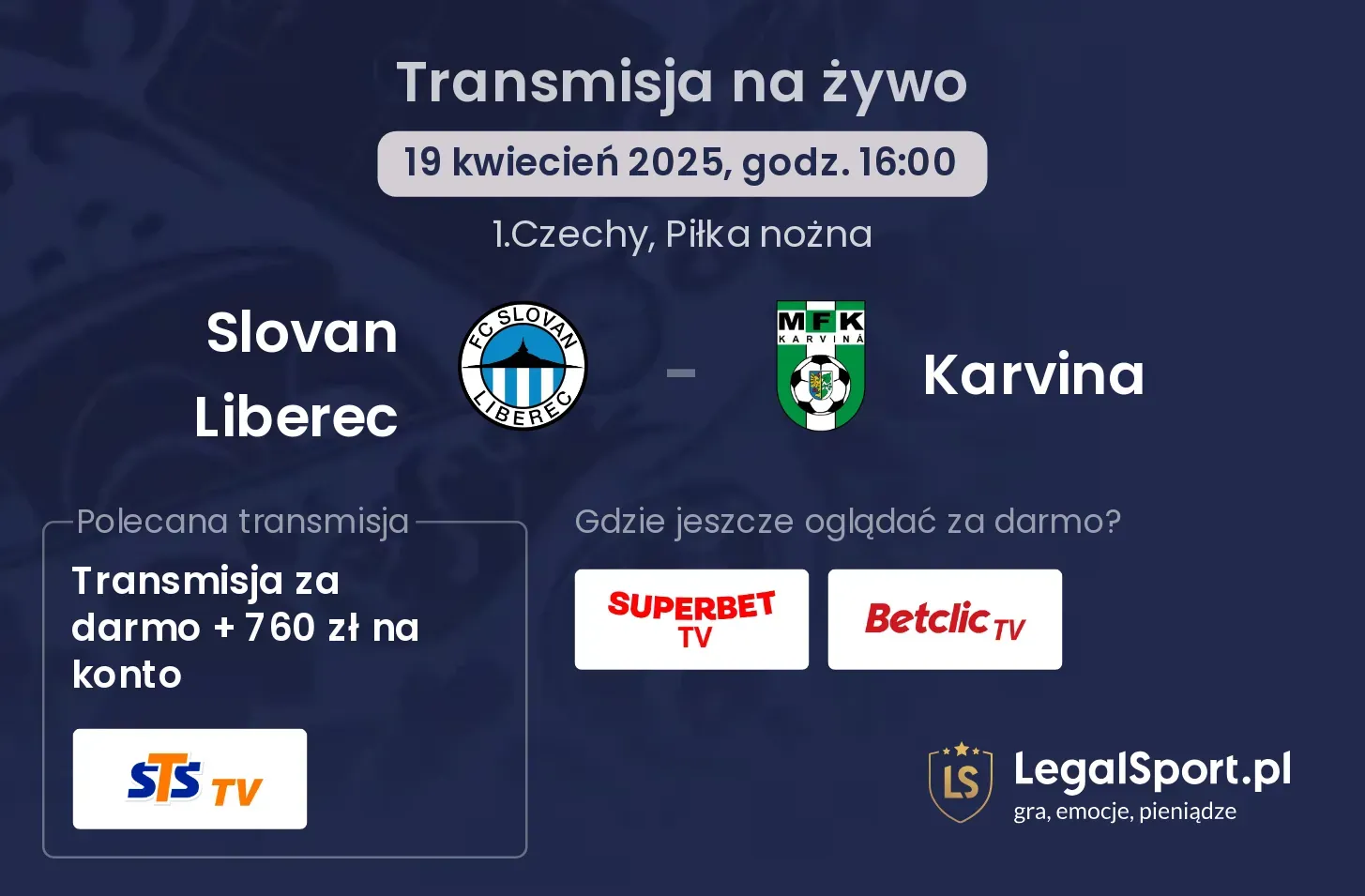 Slovan Liberec - Karvina gdzie oglądać?