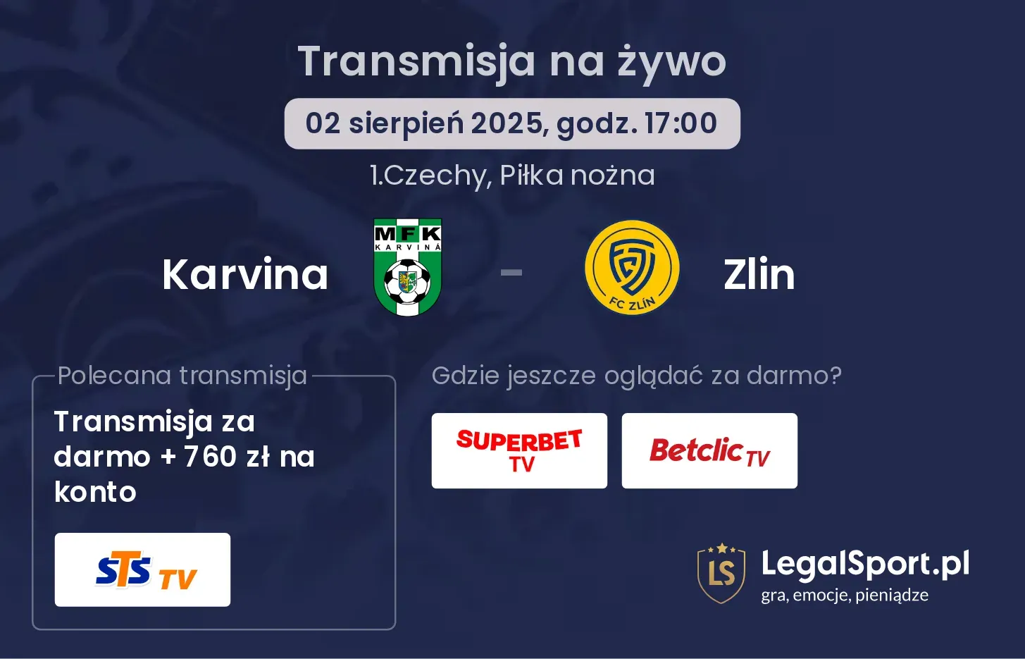 Karvina - Zlin transmisja na żywo