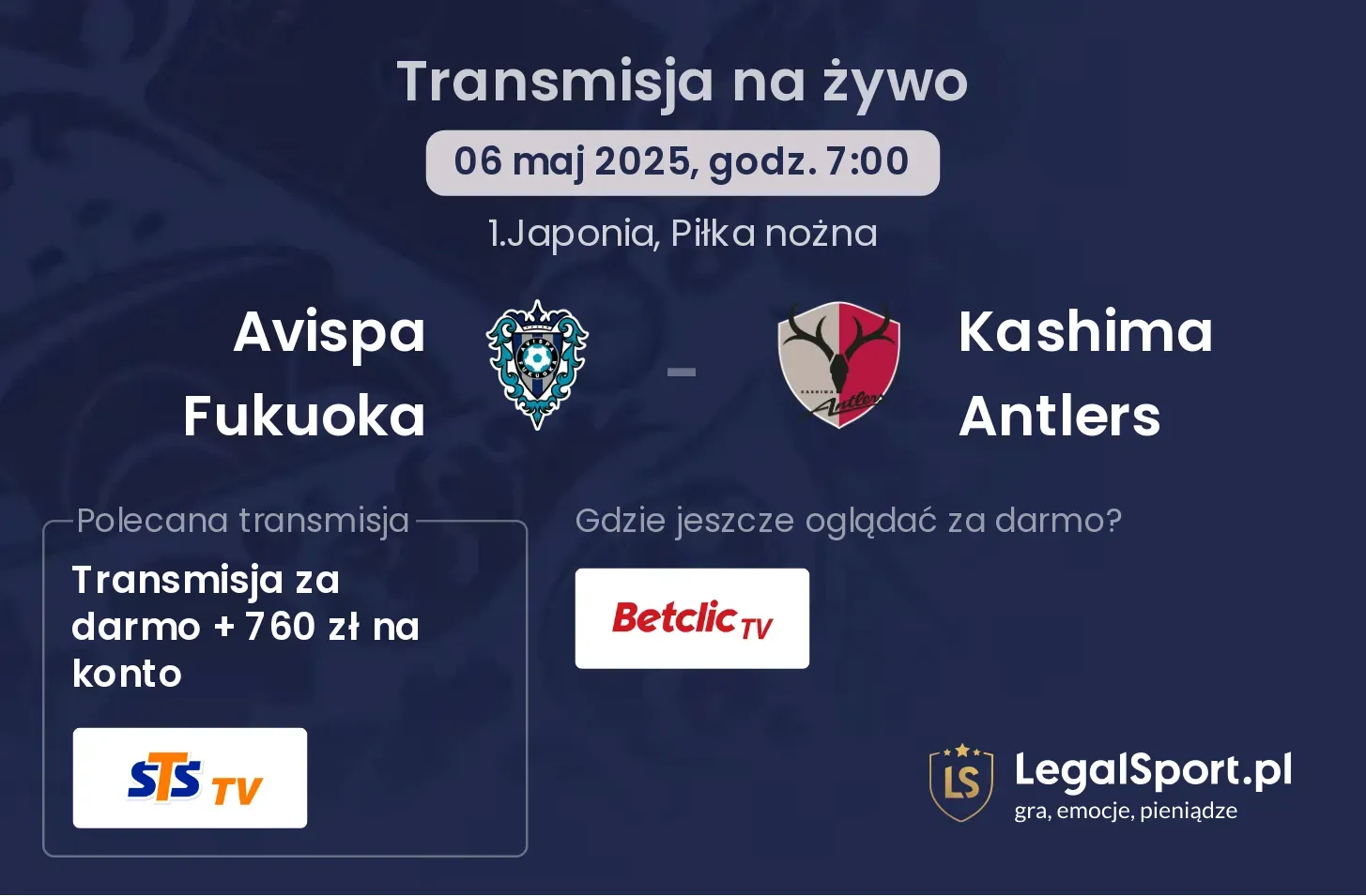 Avispa Fukuoka - Kashima Antlers gdzie oglądać?
