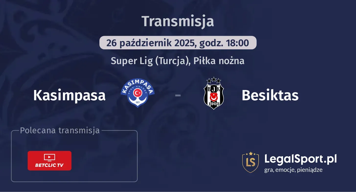 Kasimpasa - Besiktas gdzie oglądać?