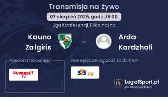 Kauno Zalgiris - Arda Kardzhali gdzie oglądać?