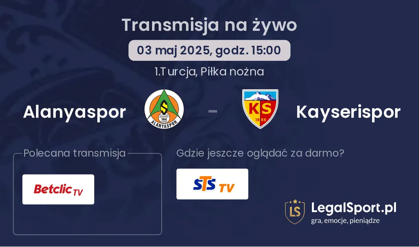 Kayserispor - Alanyaspor transmisja na żywo