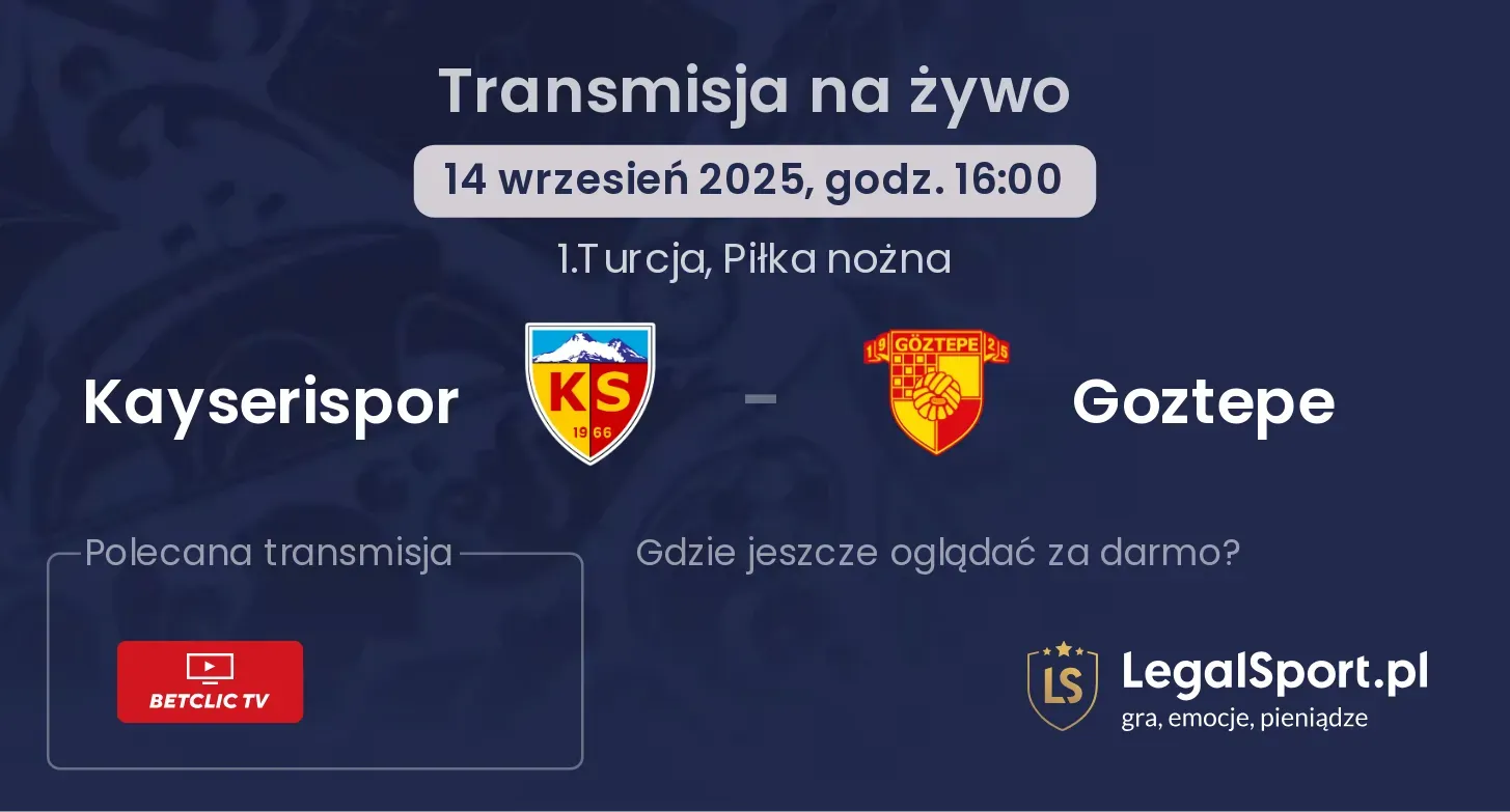 Kayserispor - Goztepe gdzie oglądać?