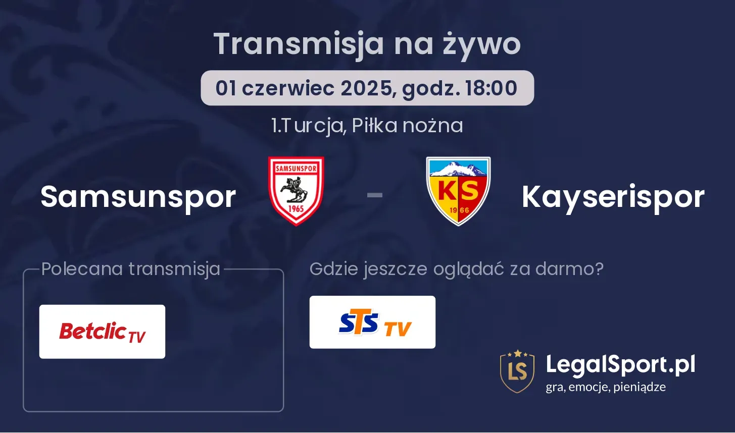 Samsunspor - Kayserispor gdzie oglądać?