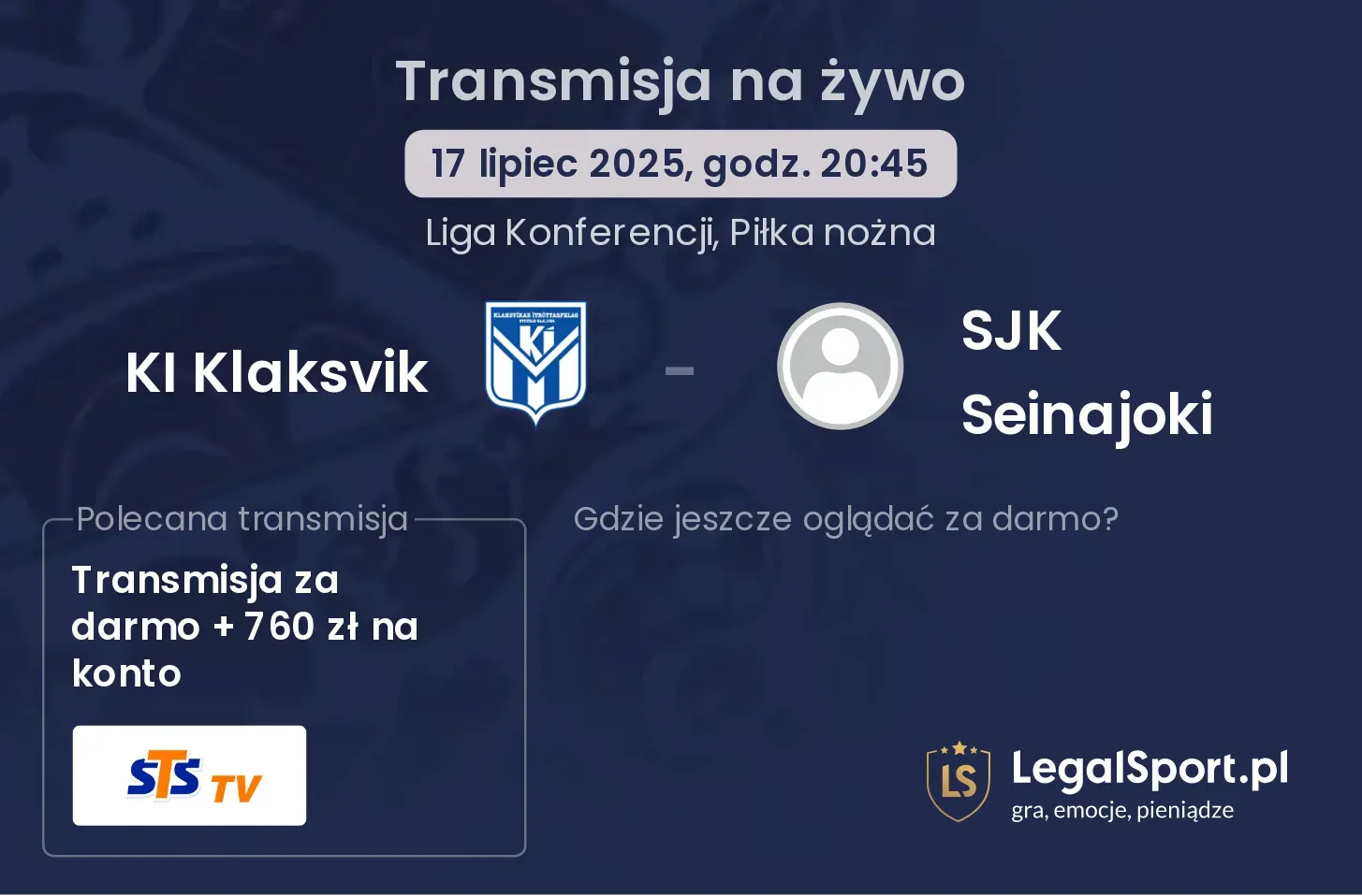 KI Klaksvik - SJK Seinajoki gdzie oglądać?