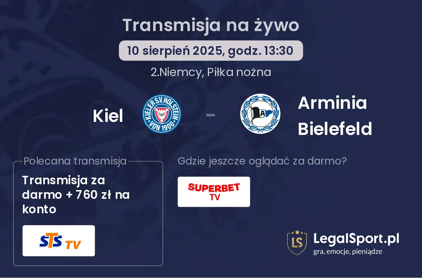 Kiel - Arminia Bielefeld gdzie oglądać?
