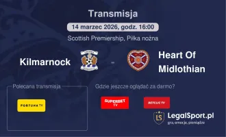 Kilmarnock - Heart Of Midlothian gdzie oglądać? (14.03)