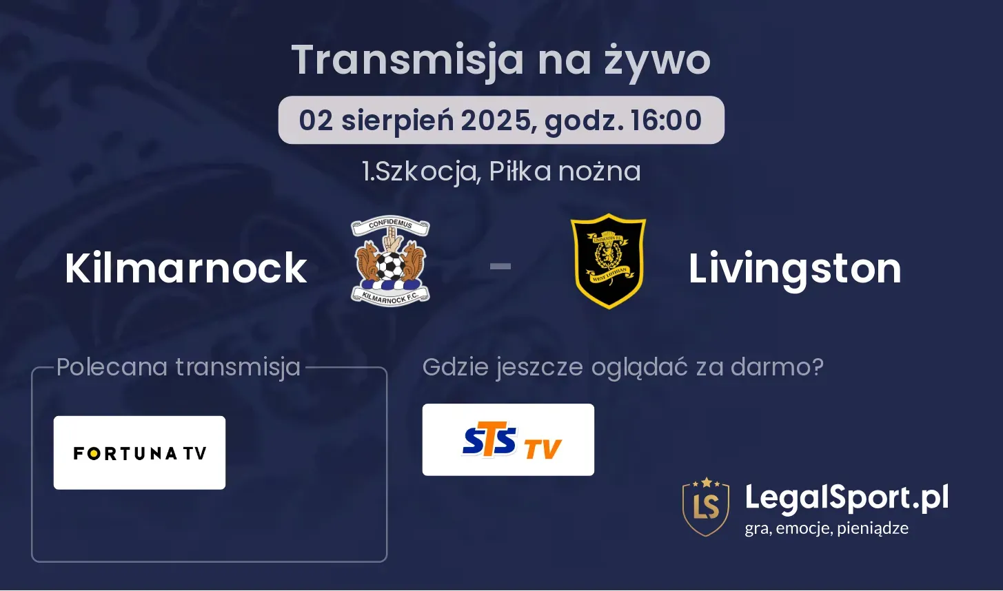 Kilmarnock - Livingston gdzie oglądać?