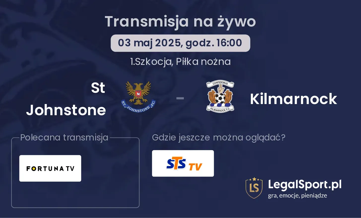 St Johnstone - Kilmarnock gdzie oglądać?