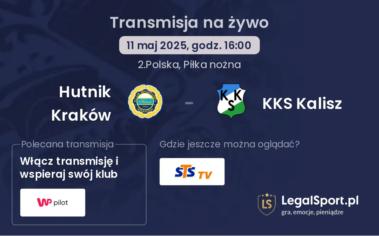 Hutnik Kraków - KKS Kalisz gdzie oglądać?