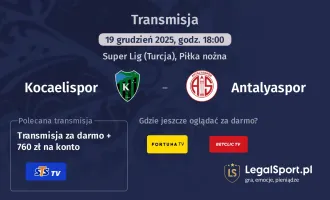 Kocaelispor - Antalyaspor gdzie oglądać? (19.12)