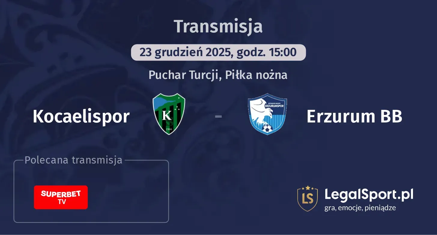 Kocaelispor - Erzurum BB Transmisje