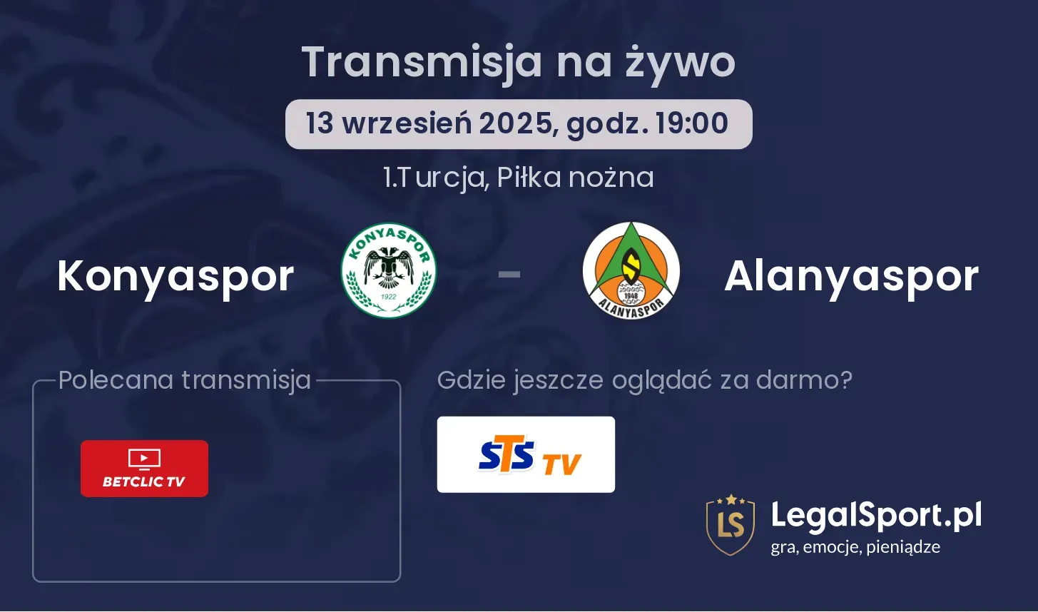 Konyaspor - Alanyaspor gdzie oglądać?