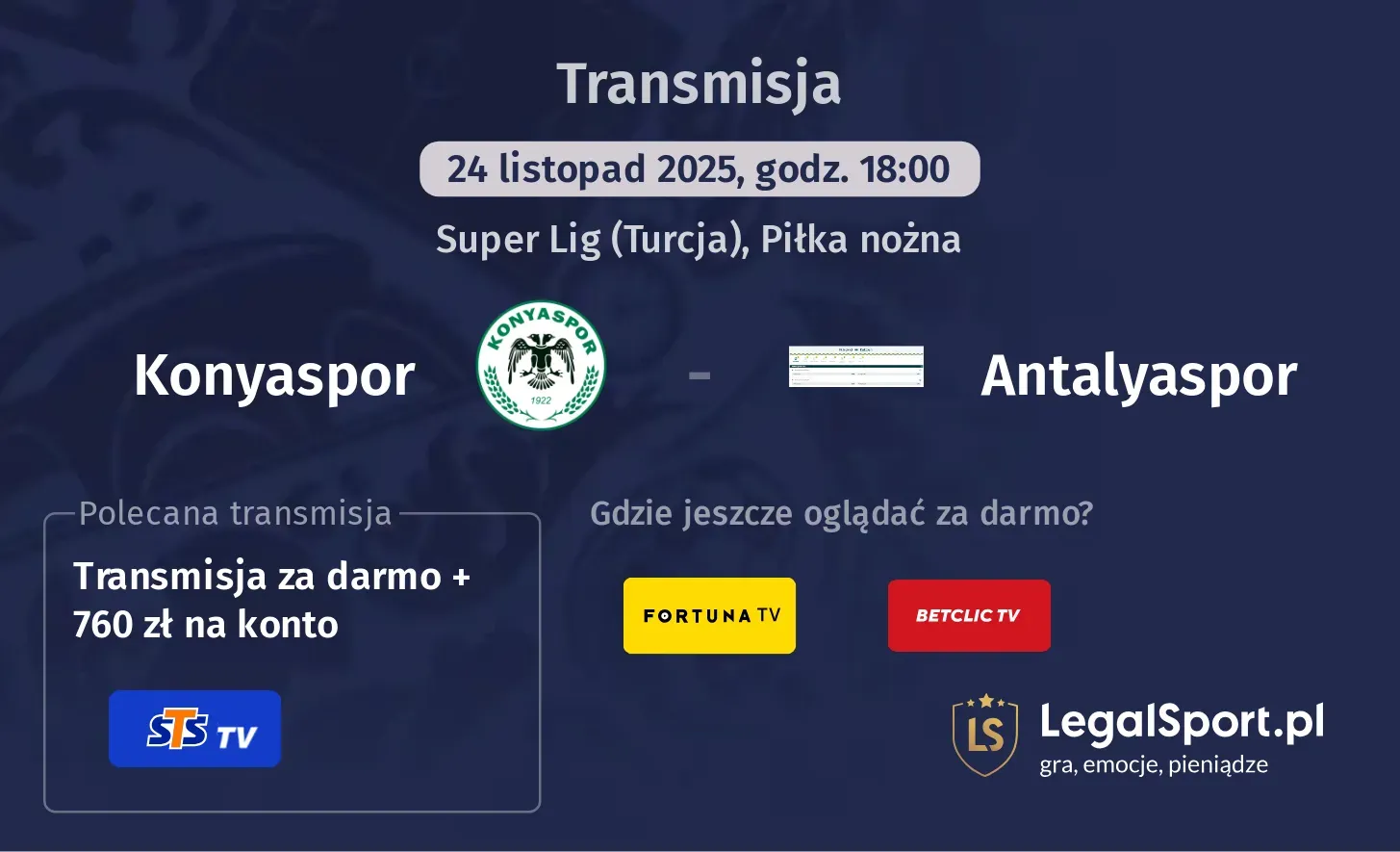 Konyaspor - Antalyaspor Transmisje