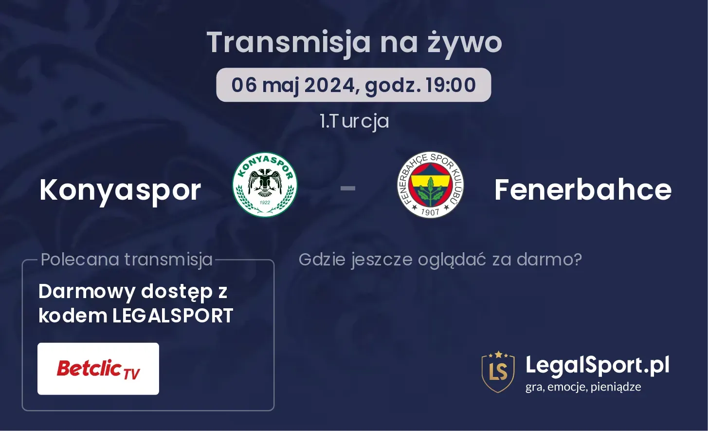 Konyaspor - Fenerbahce transmisja na żywo