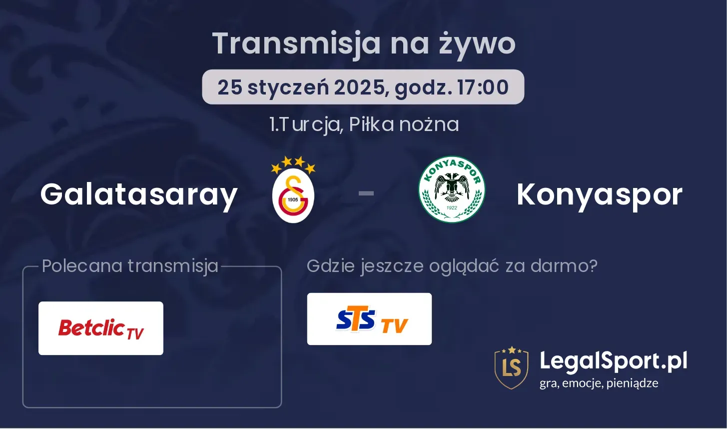 Galatasaray - Konyaspor gdzie oglądać?